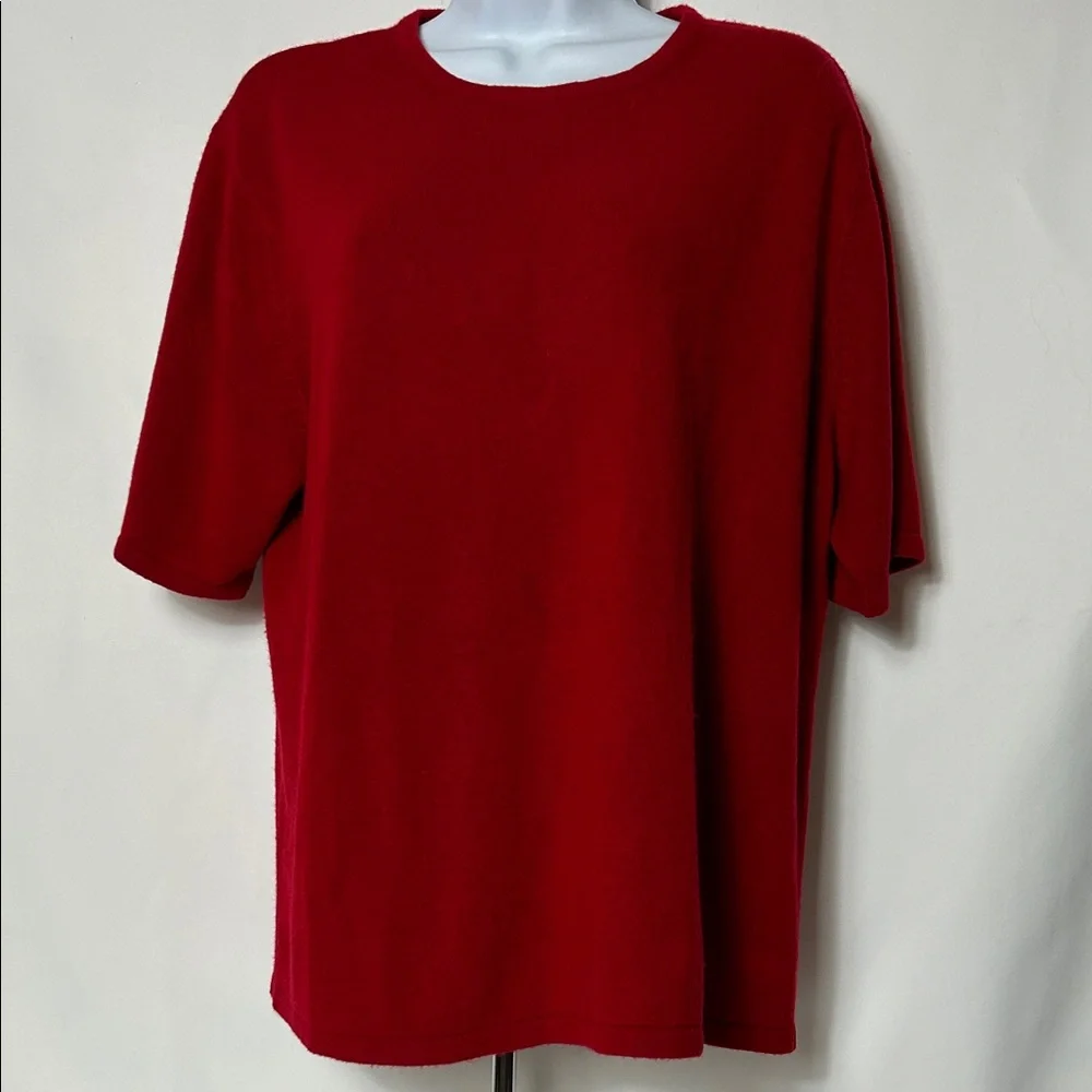 Lord & Taylor Dark Red Women’s Size 1X Short Sleeves Pullover Crewneck Sweater